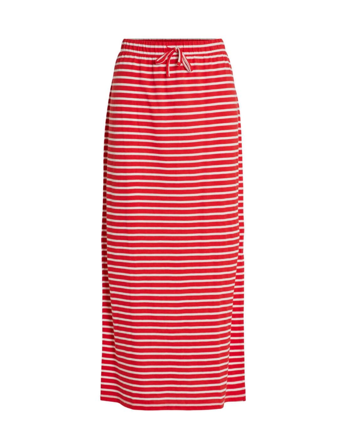 Falda Vila Darling maxi rayas rojas y blancas de mujer