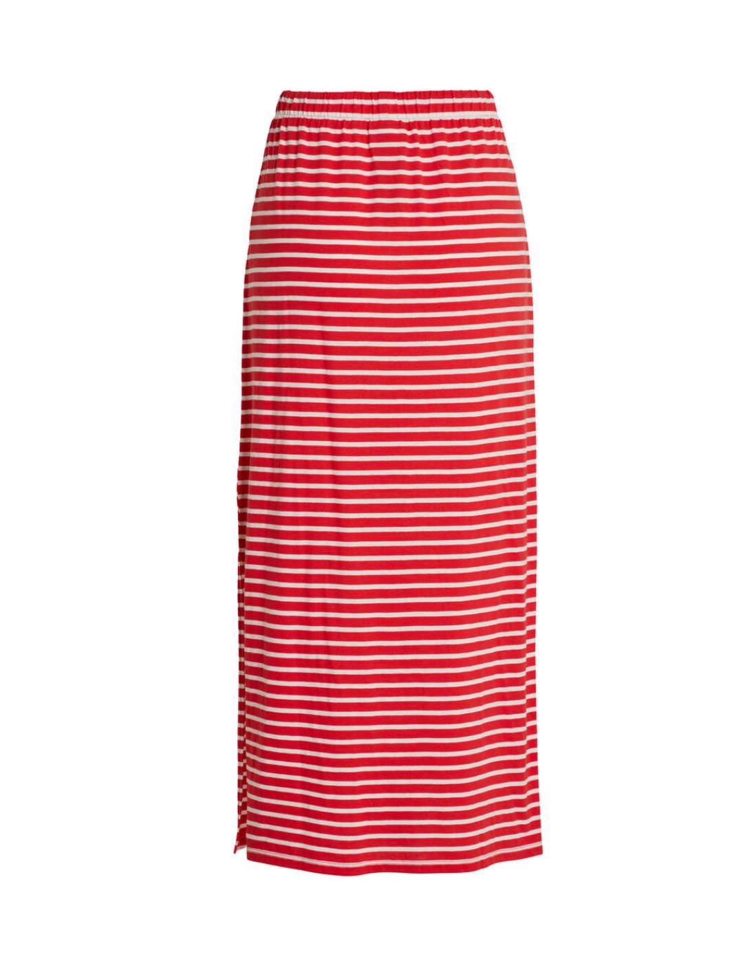 Falda Vila Darling maxi rayas rojas y blancas de mujer