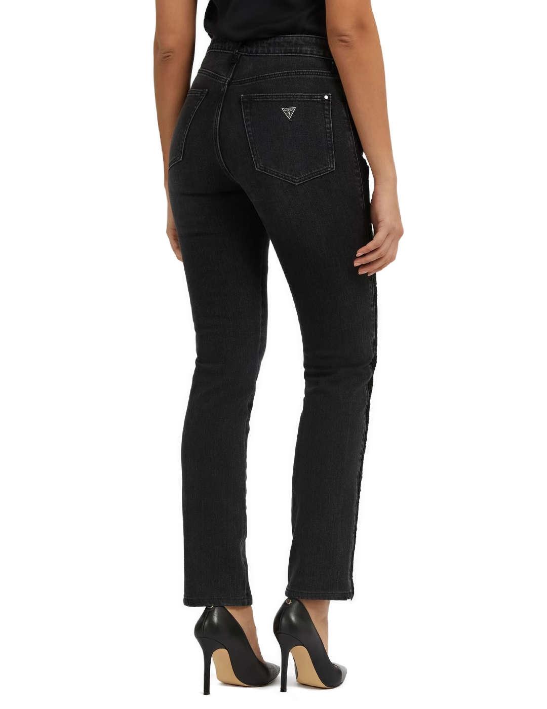 Pantalón vaquero Guess Girly gris desgastado slim para mujer