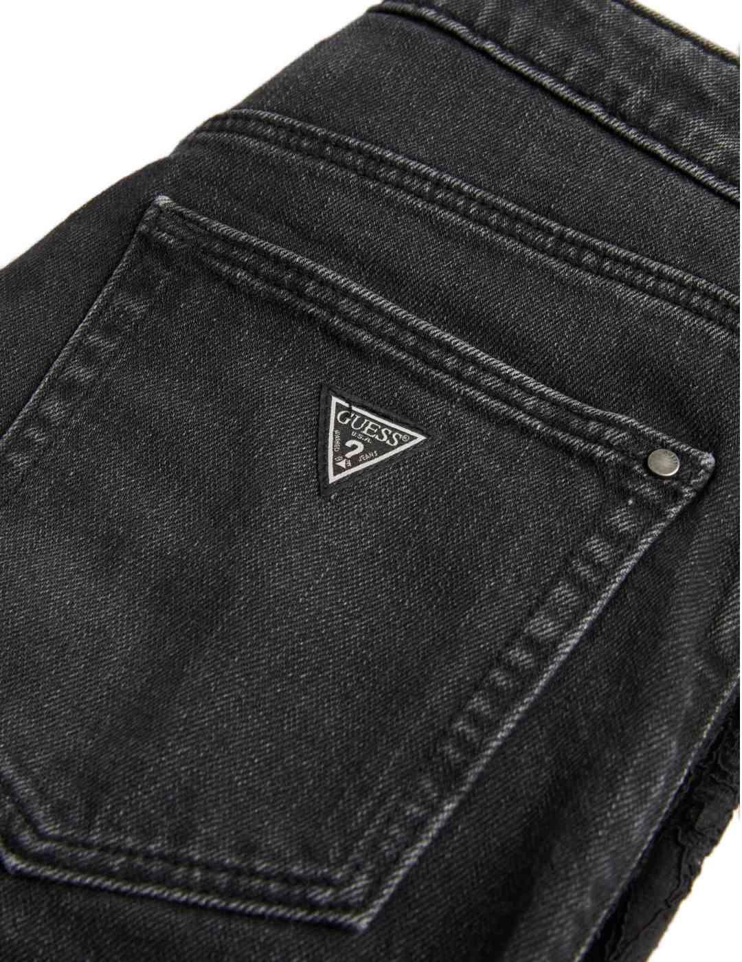 Pantalón vaquero Guess Girly gris desgastado slim para mujer