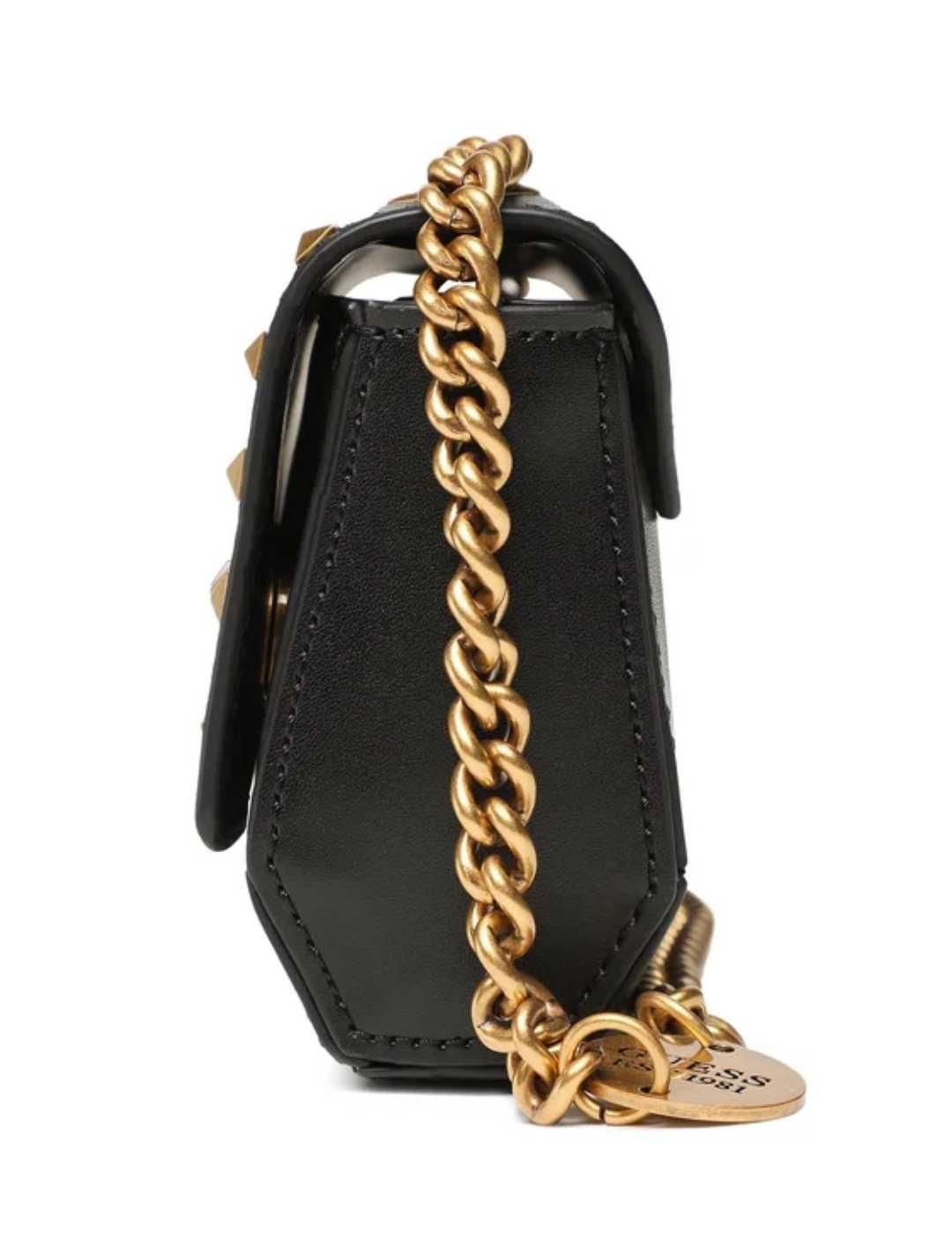 Bolso Guess Iseline mini negro tachuelas para mujer