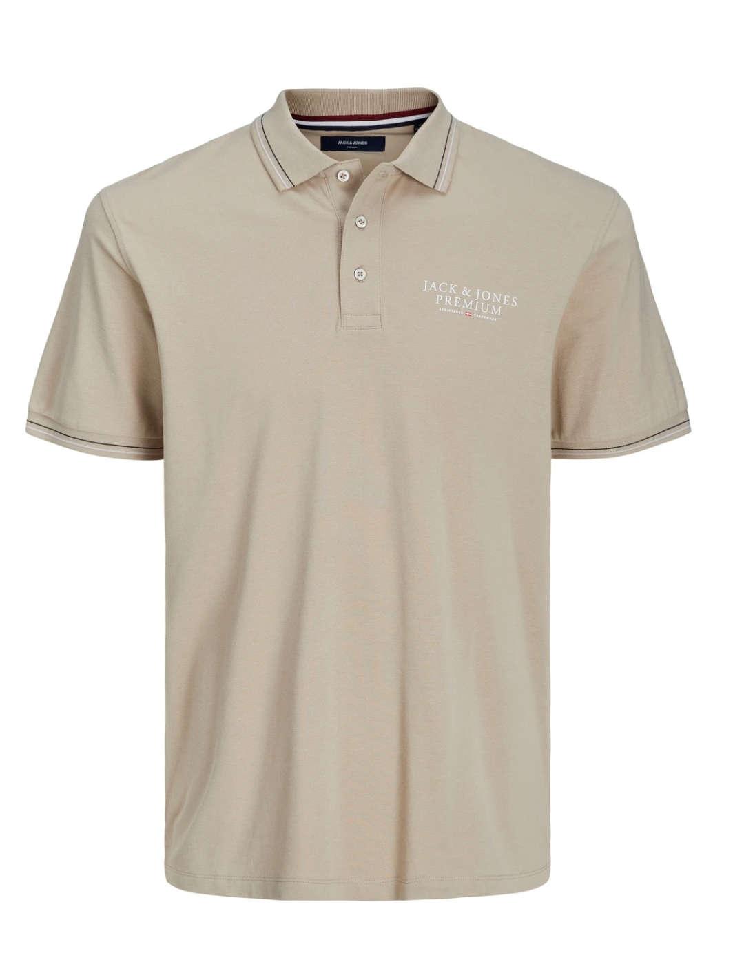 Polo Jack&Jones Archie beige manga corta para hombre