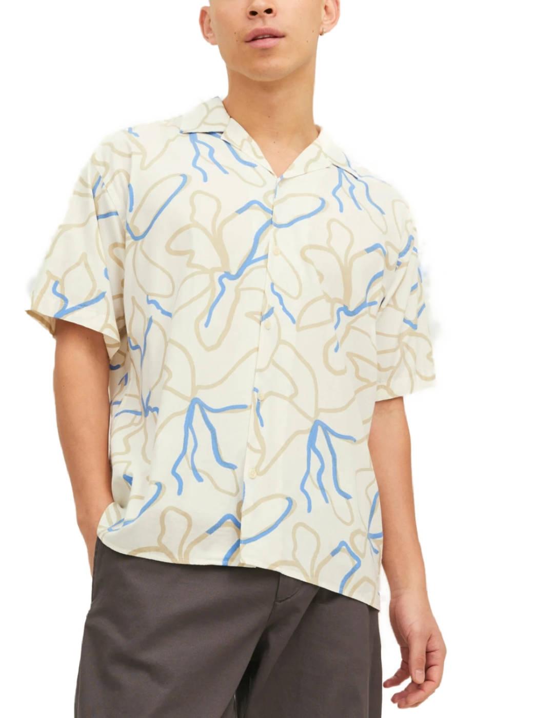 Camisa Jack&Jones Tropic crudo rayas de hombre