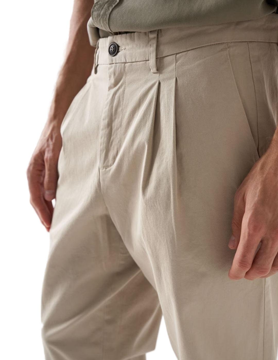 Pantalón chino Salsa straight cropped beige de hombre