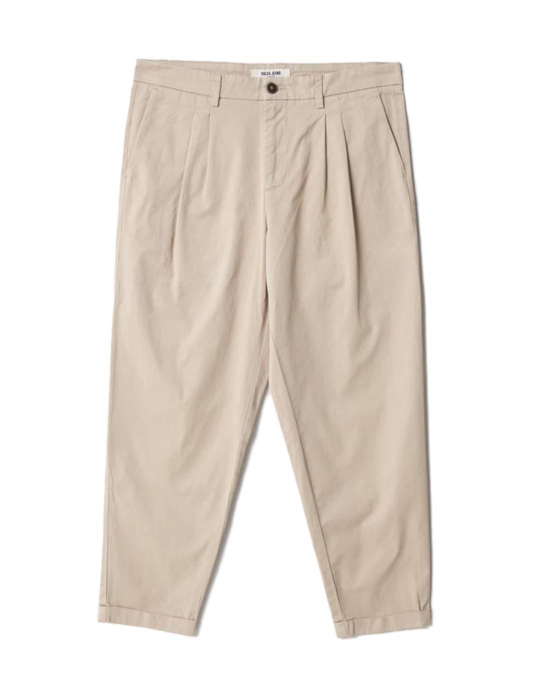 Pantalón chino Salsa straight cropped beige de hombre