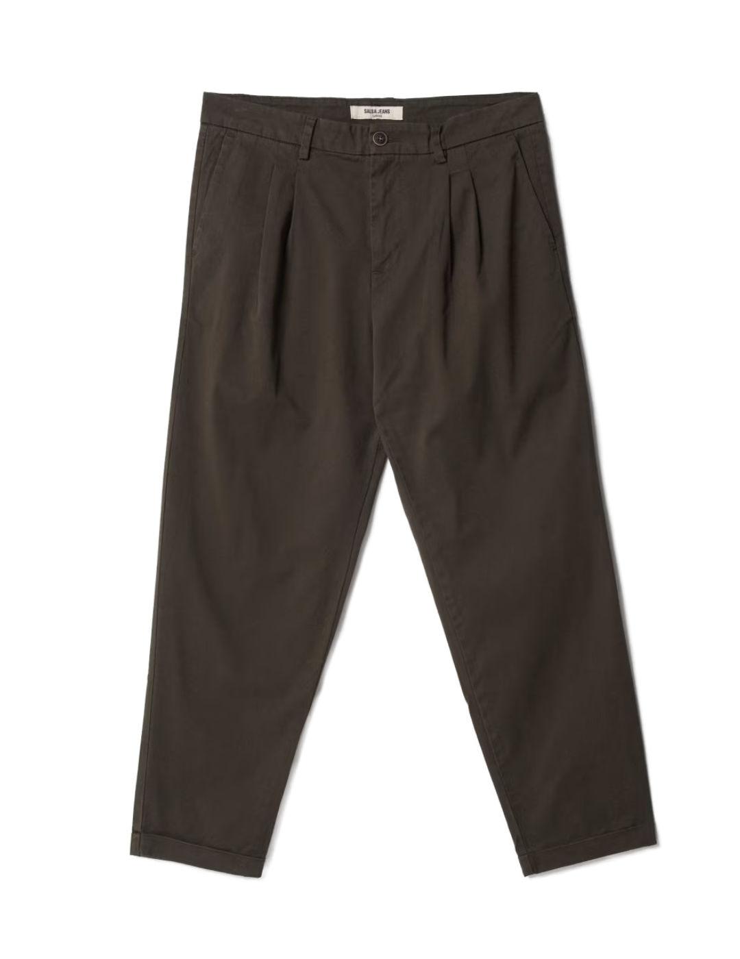 Pantalón chino Salsa straight cropped verde de hombre