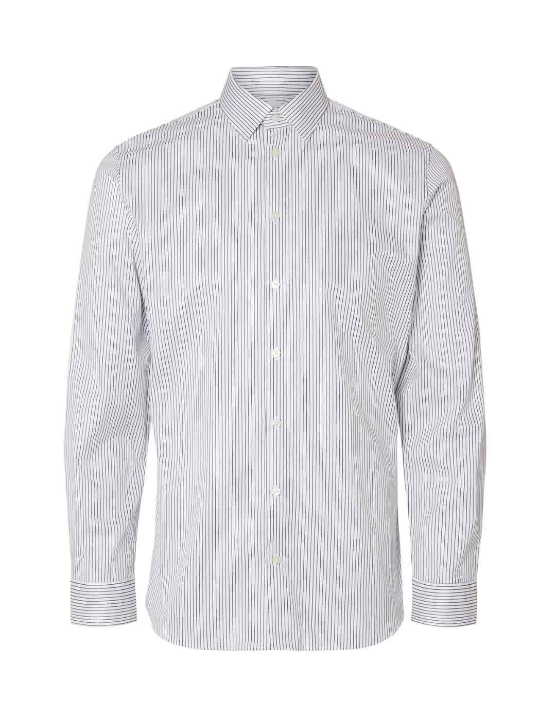 Camisa Selected Methan blanca rayas para hombre