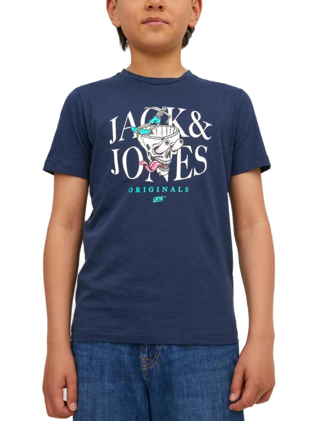 Camiseta Jack&Jones Junior Life marino manga corta de niño