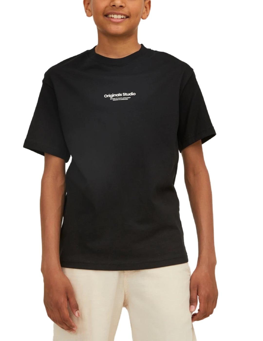 Camiseta Jack&Jones Junior Erbro negro de niño-&