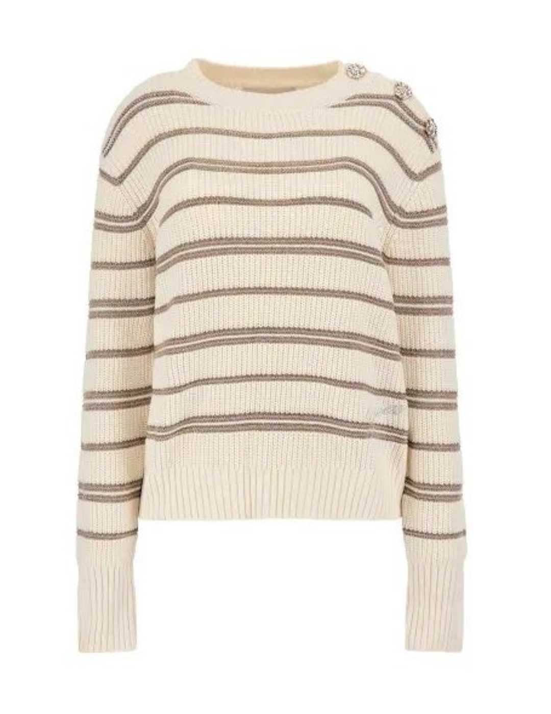 Jersey Guess Jewel rayas beige rayas para mujer