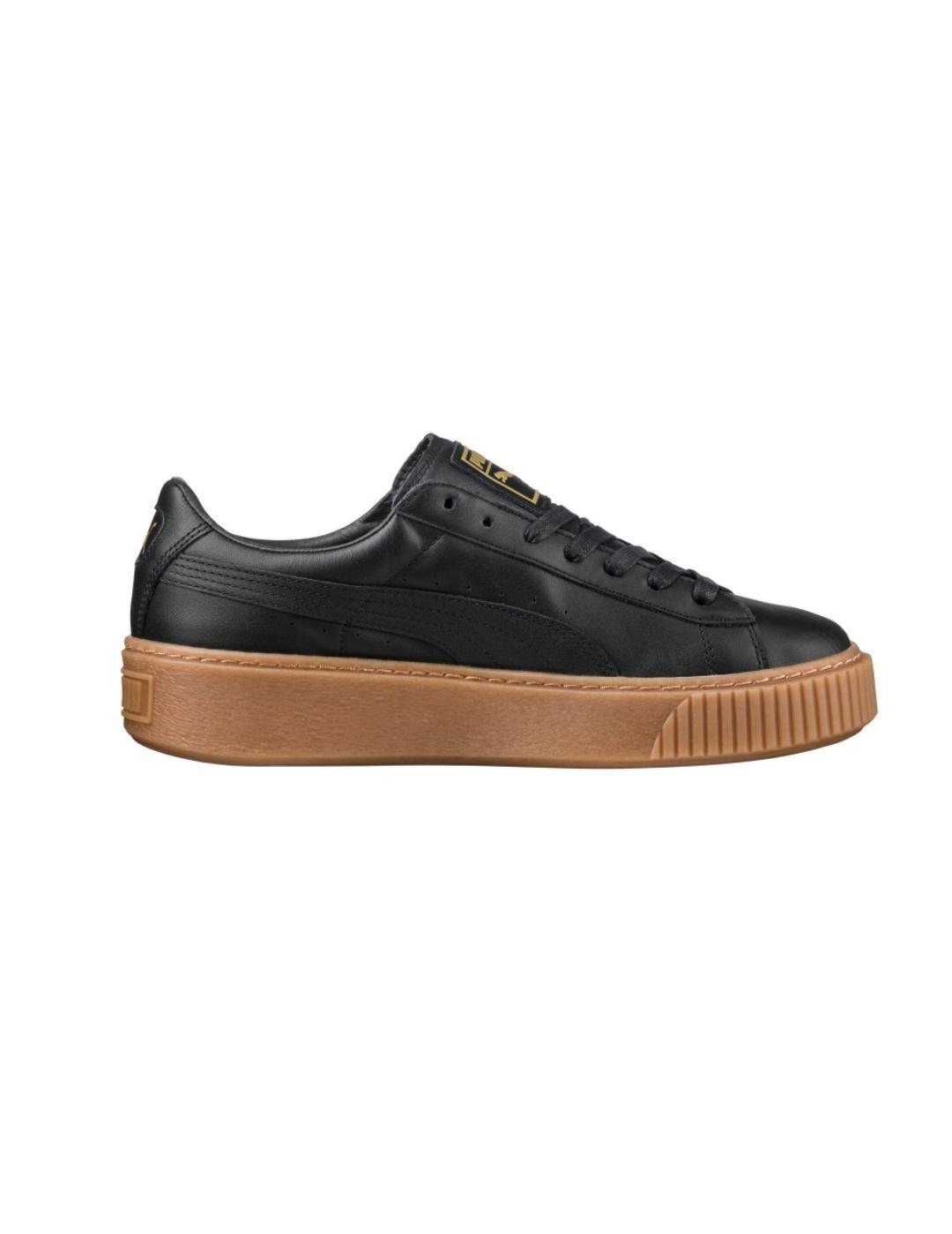 Zapatillas Puma Basket plataform negro de mujer