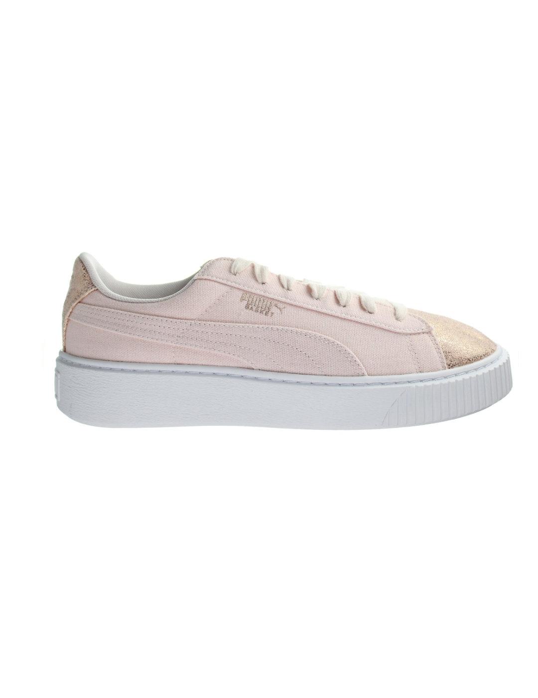 Zapatillas Puma Basket plataform rosas de mujer