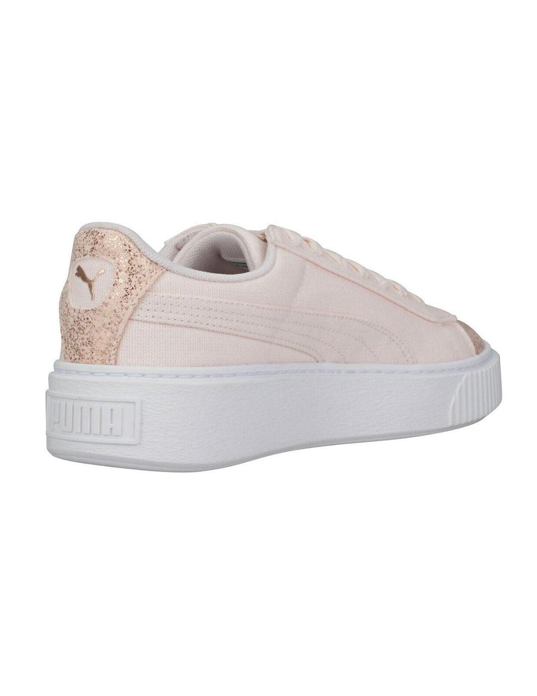 Zapatillas Puma Basket plataform rosas de mujer