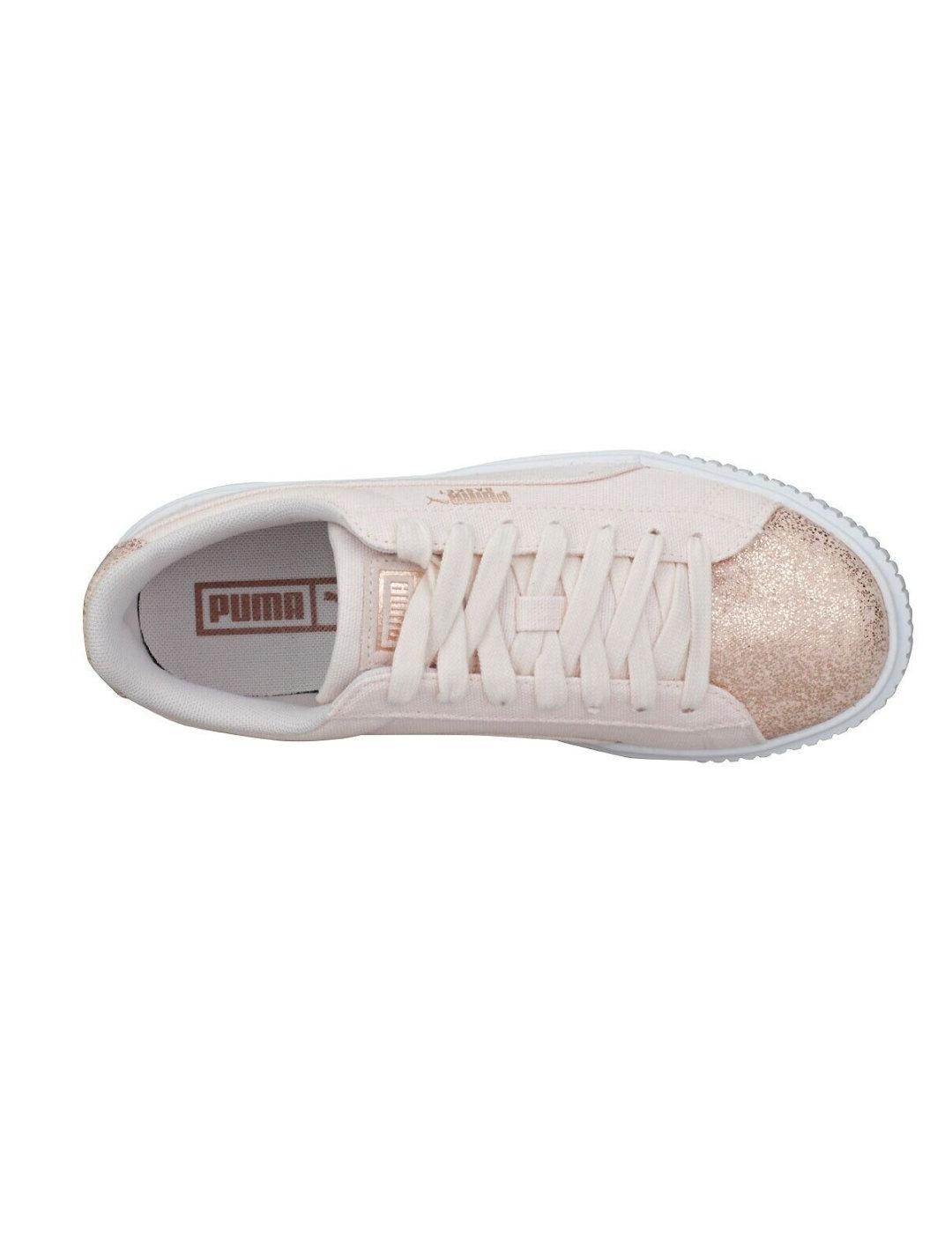 Zapatillas Puma Basket plataform rosas de mujer