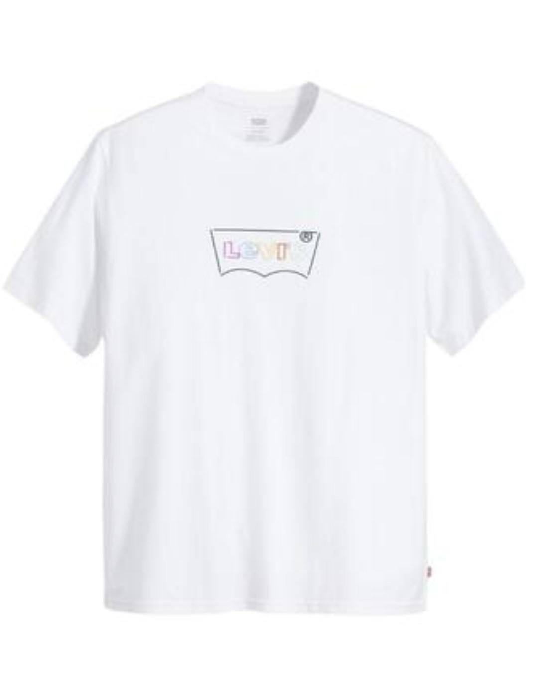 Camiseta Levi's relaxed color blanca logo multicolor hombre