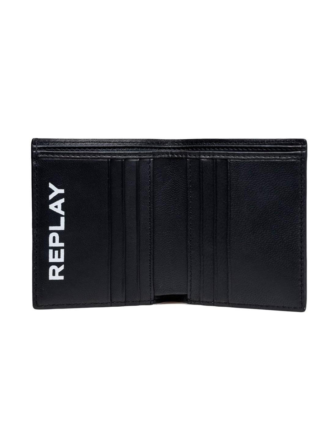 Tarjetero Replay negro para hombre