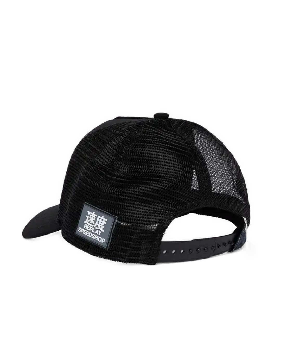 Gorra Replay negra estampada para hombre