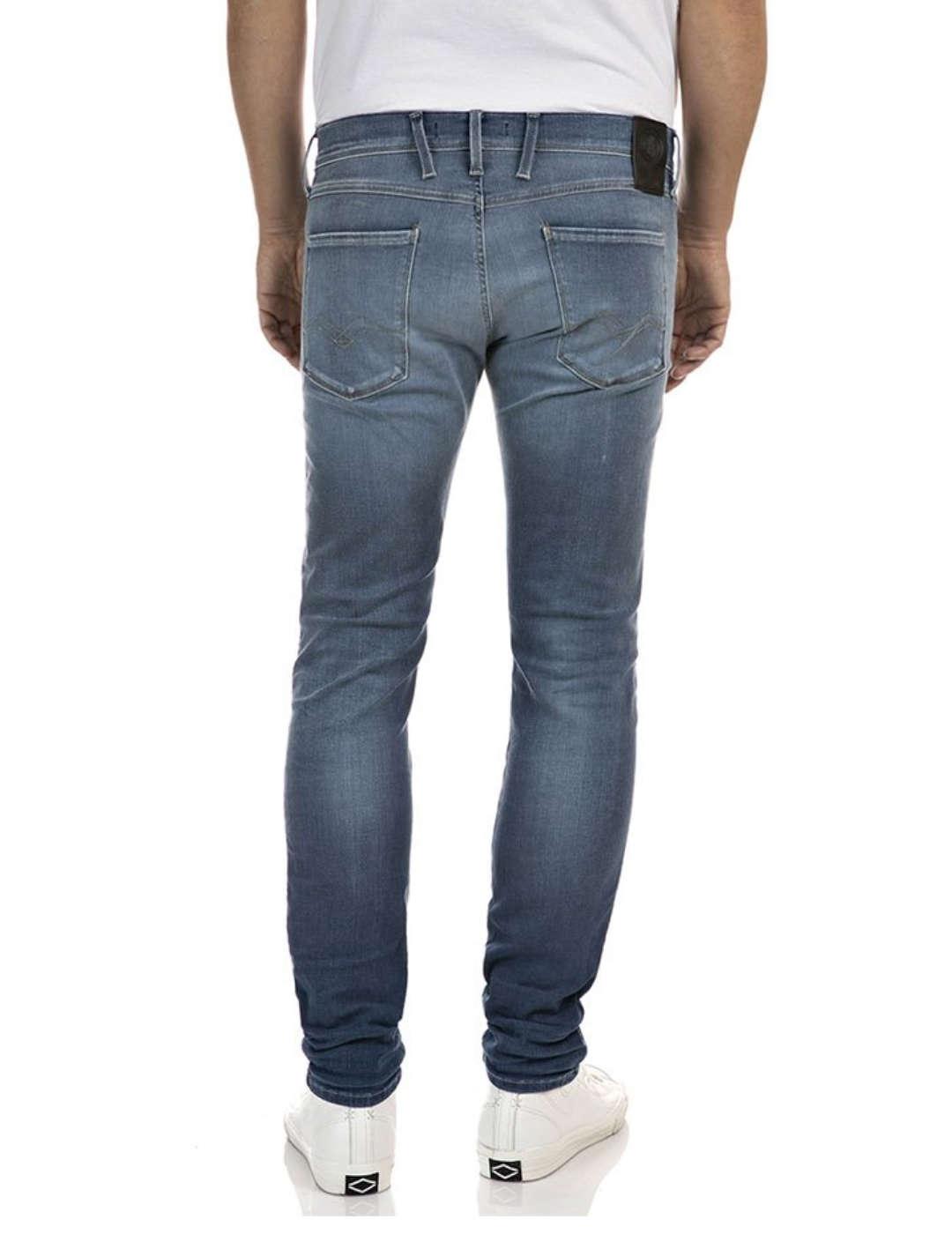 Pantalón vaquero Replay Ambass azul desgastado para hombre