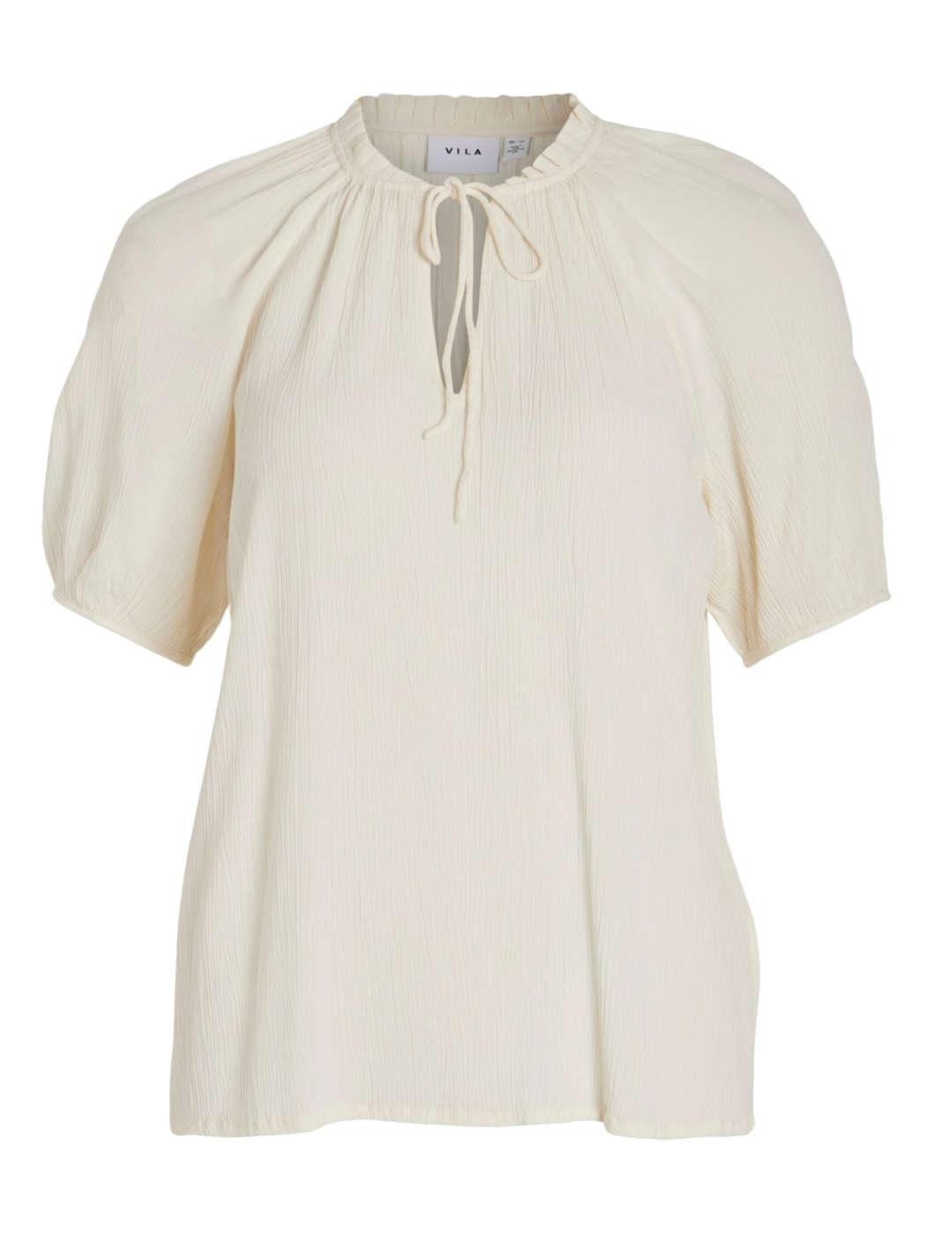 Blusa Vila Theo beige para mujer