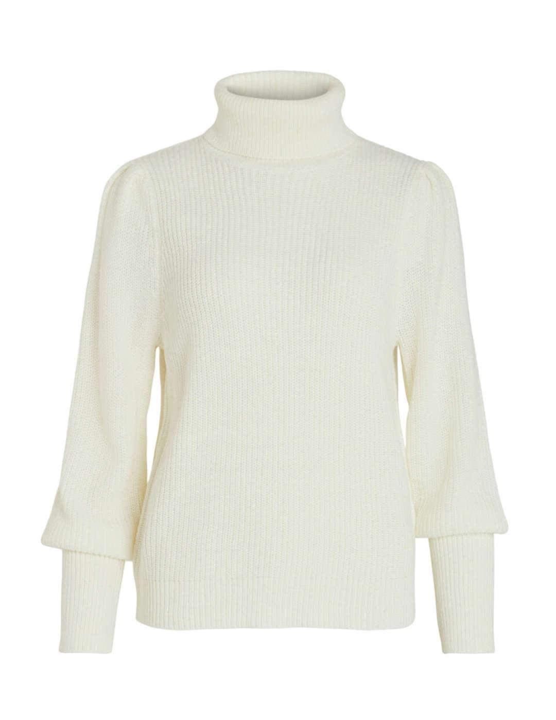 Jersey Vila Lou cuello alto blanco para mujer