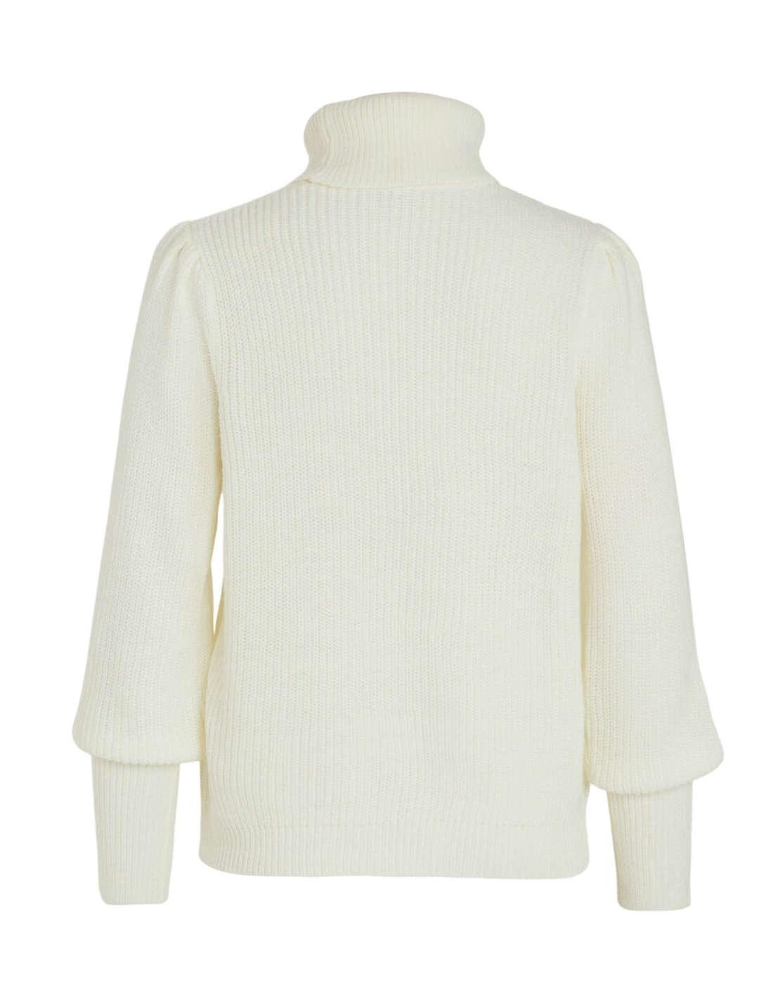 Jersey Vila Lou cuello alto blanco para mujer