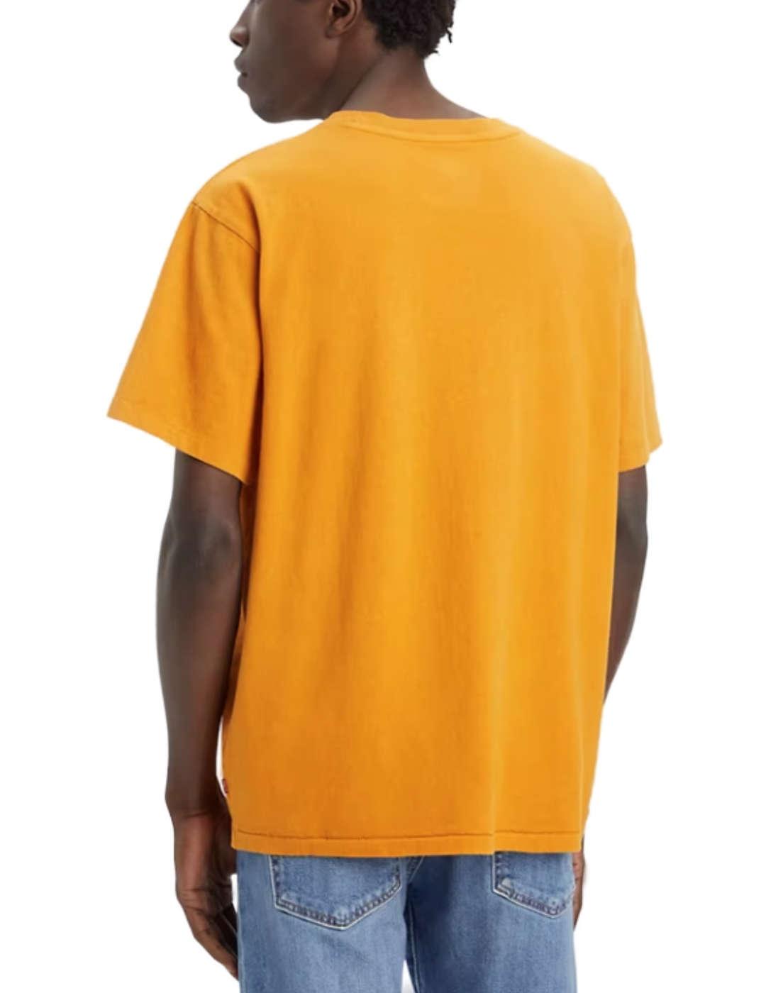 Camiseta Levis naranja teja manga corta para hombre