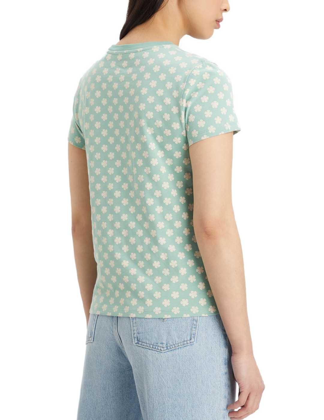 Camiseta Levis floral granito manga corta para mujer