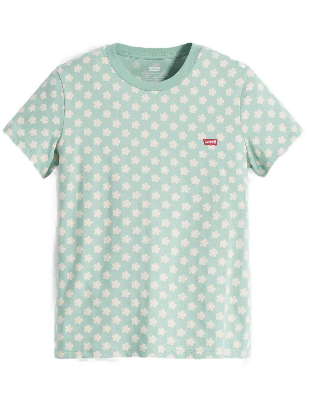 Camiseta Levis floral granito manga corta para mujer