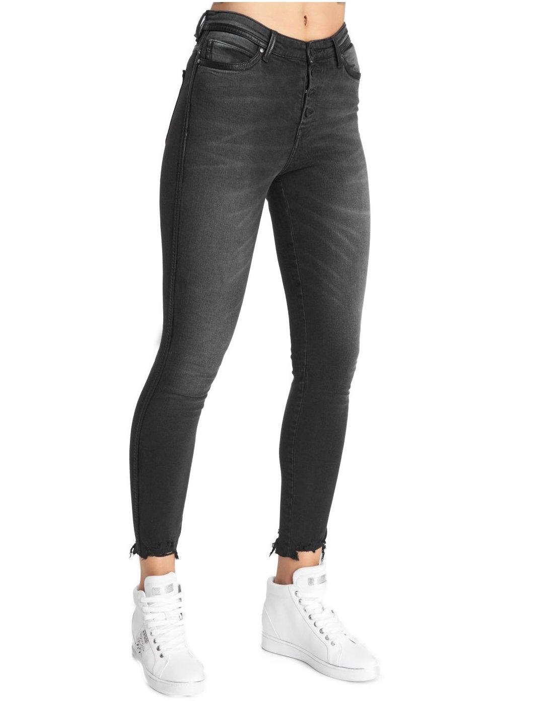 Pantalón vaquero Guess gris desgastado de mujer