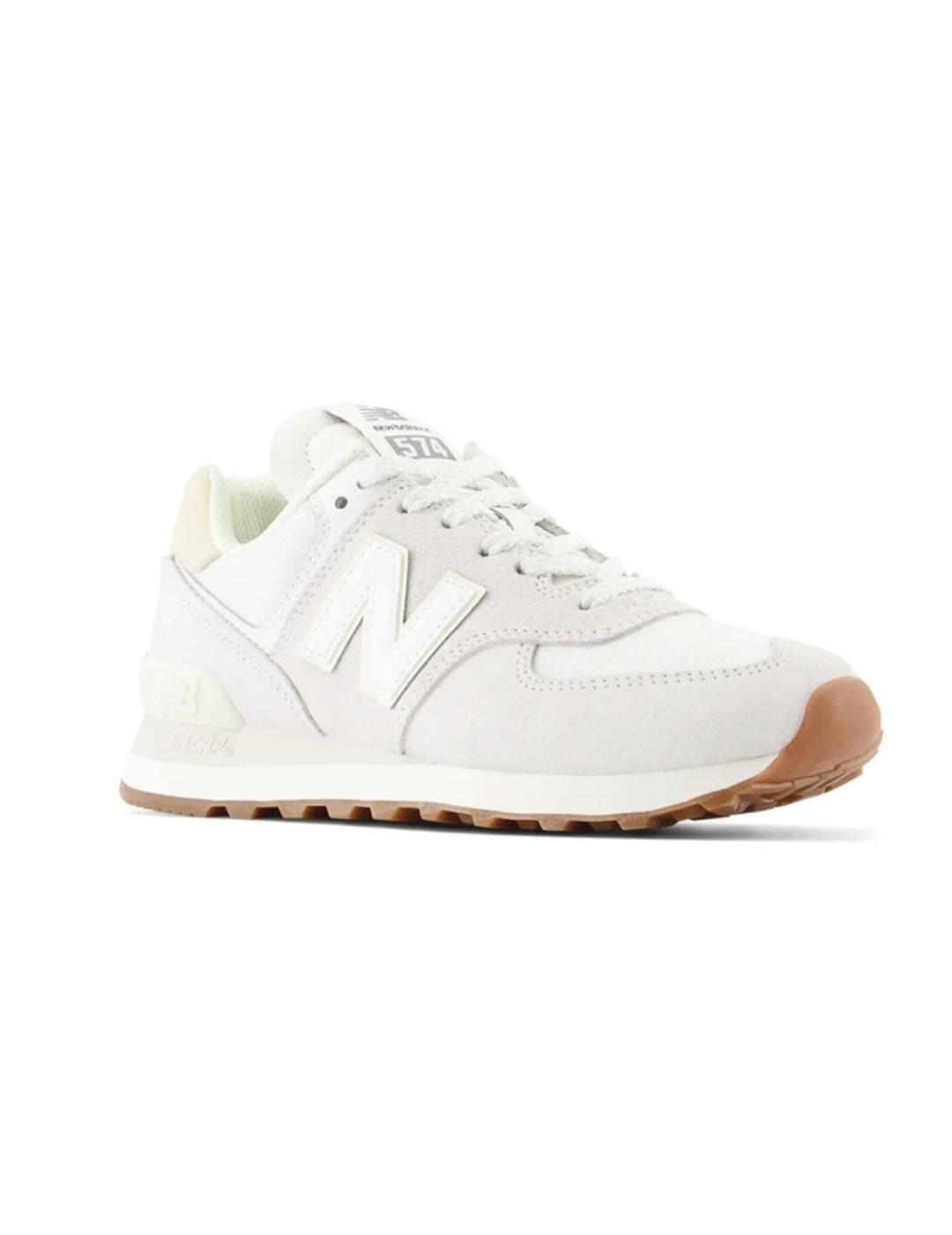 Zapatillas New Balance 574 blancas y gris muy claro de m