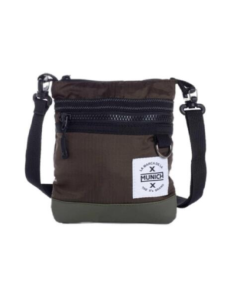 Bandolera Munich zip nailon verde unisex
