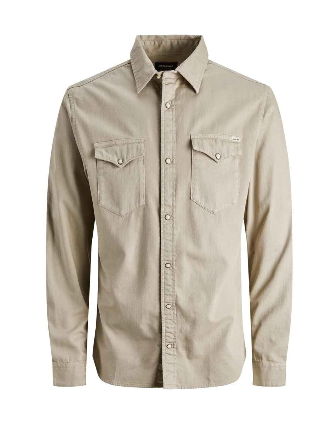 Camisa Jack&Jones Sheridan beige de hombre