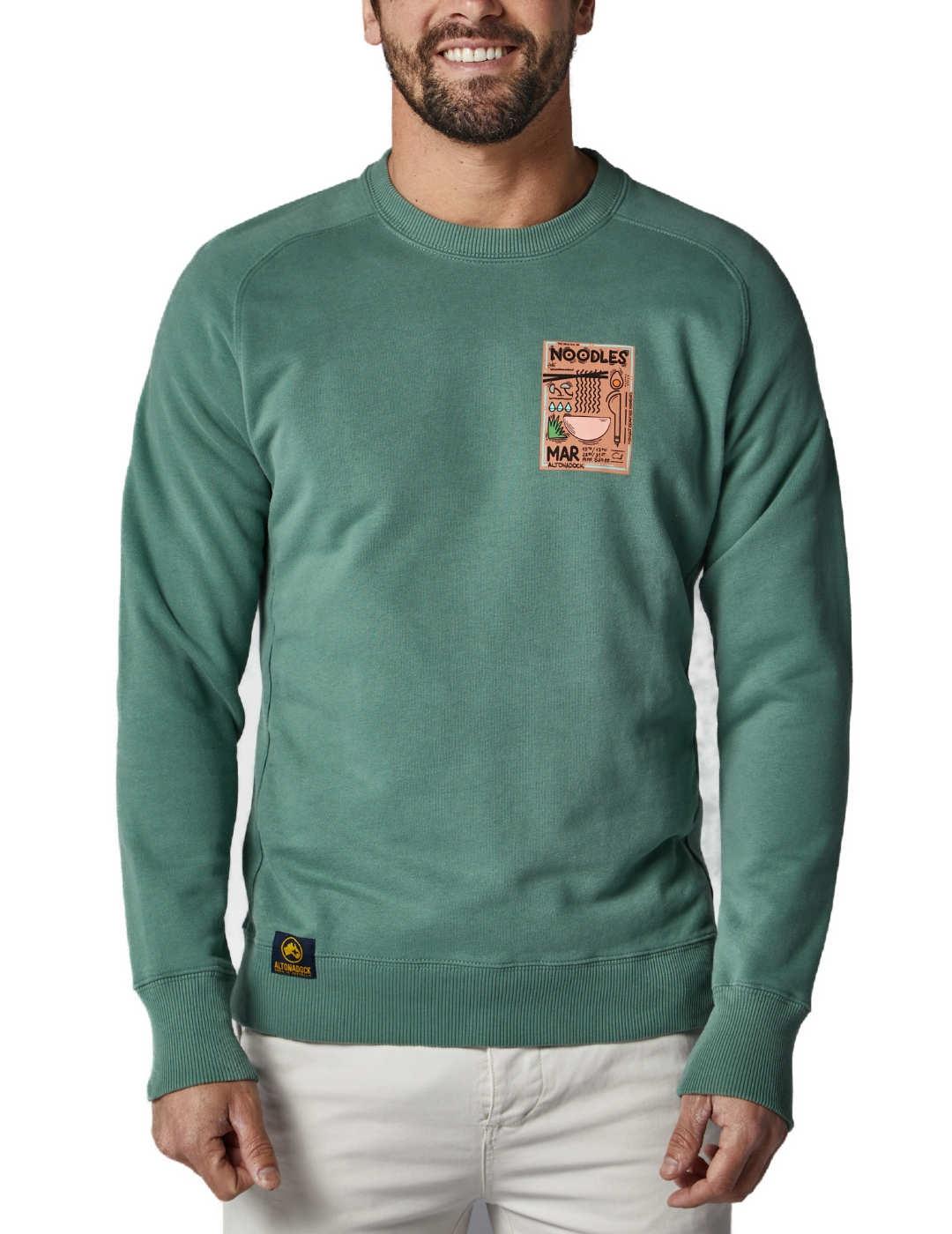 Sudadera Altonadock verde sin capucha de hombre