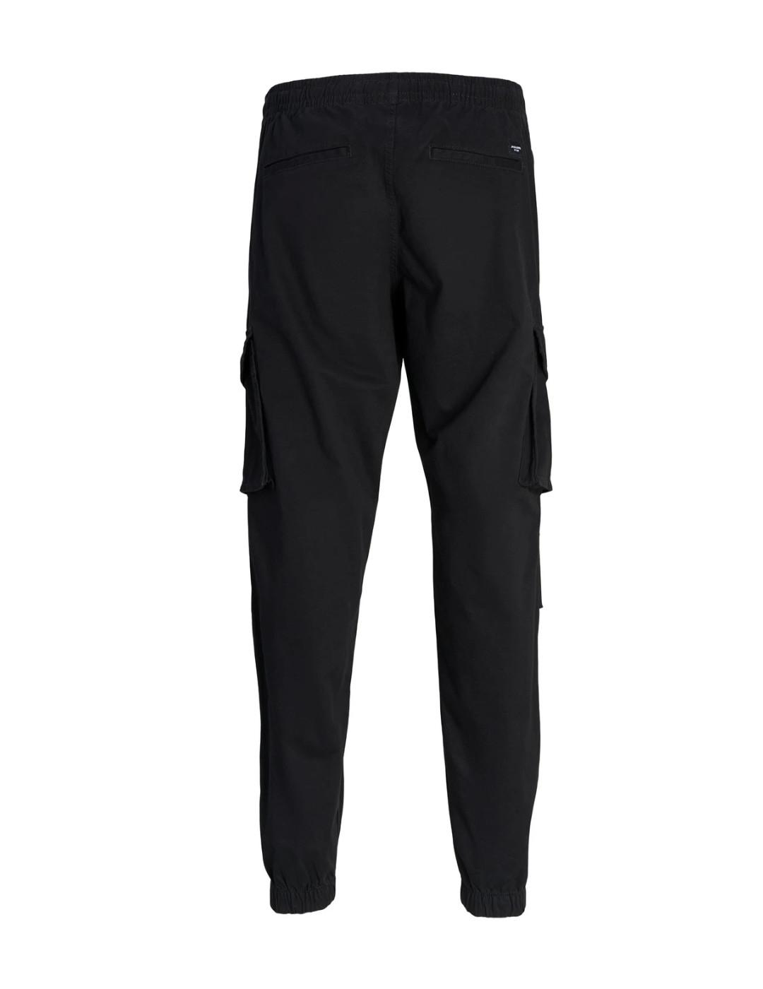 Pantalón Jack&jones kane negro cargo bolsillos de hombre