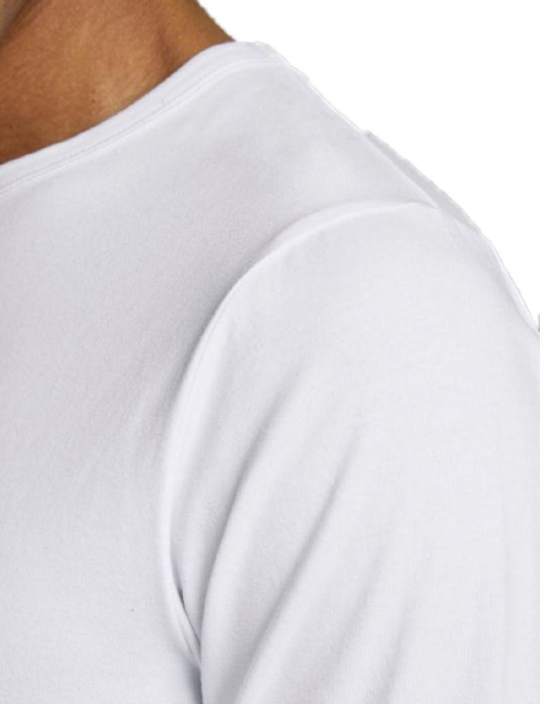 Camiseta Jack&jones Basic blanca basica manga larga  hombre