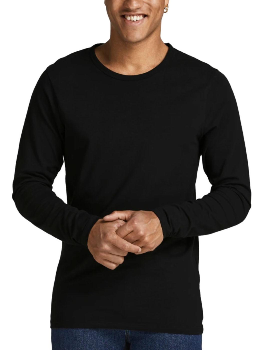 Camiseta Jack&jones Basic negro manga larga de hombre