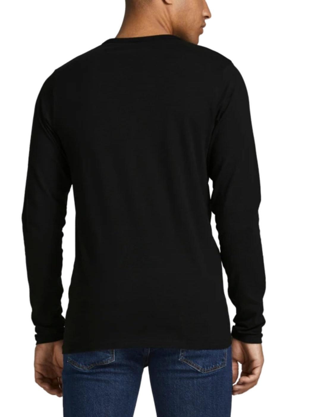 Camiseta Jack&jones Basic negro manga larga de hombre