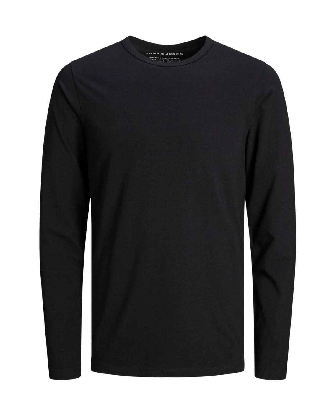 Camiseta Jack&jones Basic negro manga larga de hombre