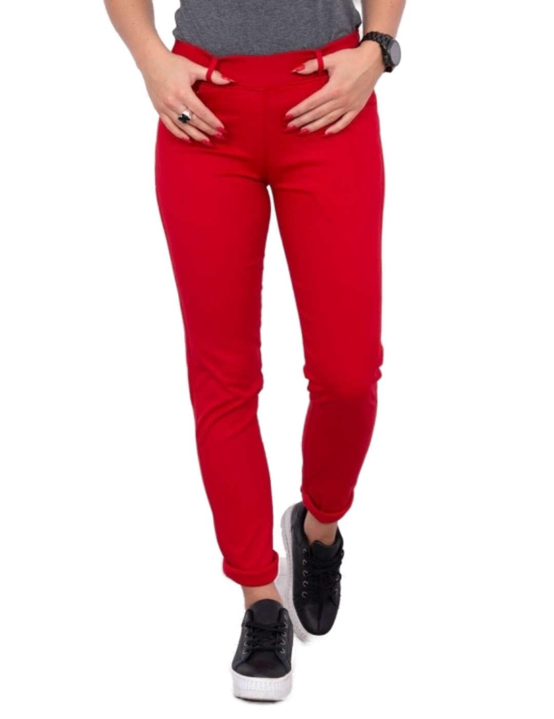 Pantalón Guess skinny rojo punto elástico de mujer