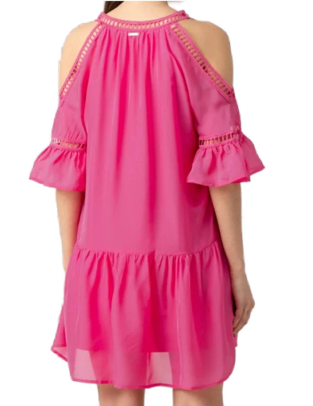 Vestido Guess Jessica rosa hombros descubiertos de mujer