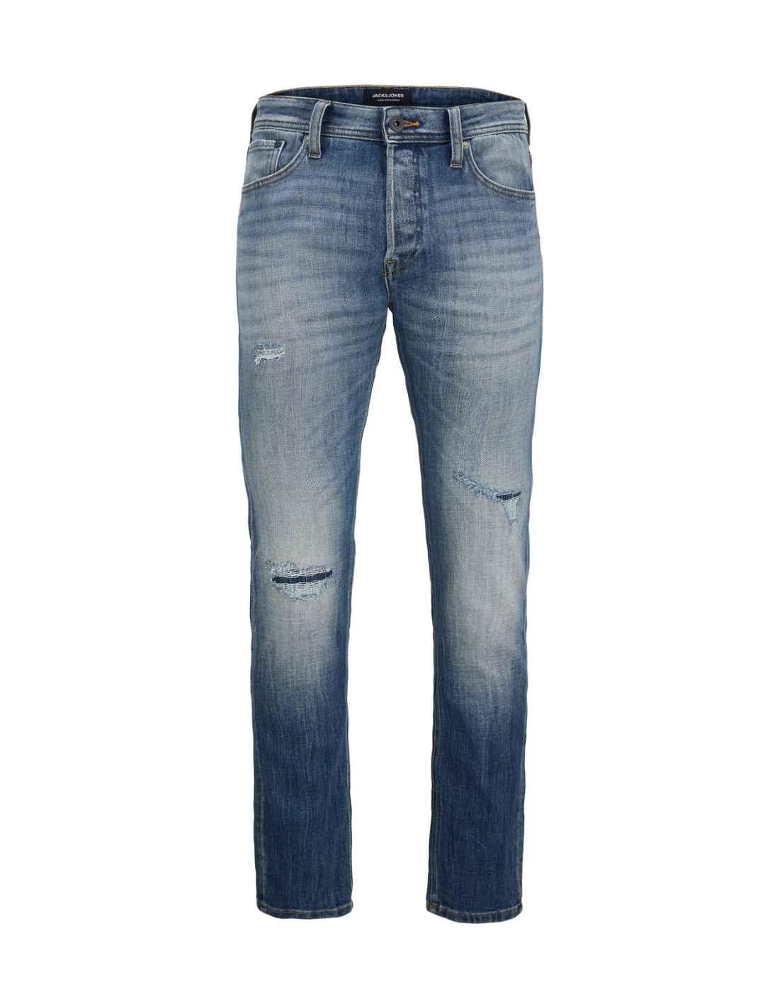 Pantalón vaquero Jack&Jones Mike azul rotos para hombre