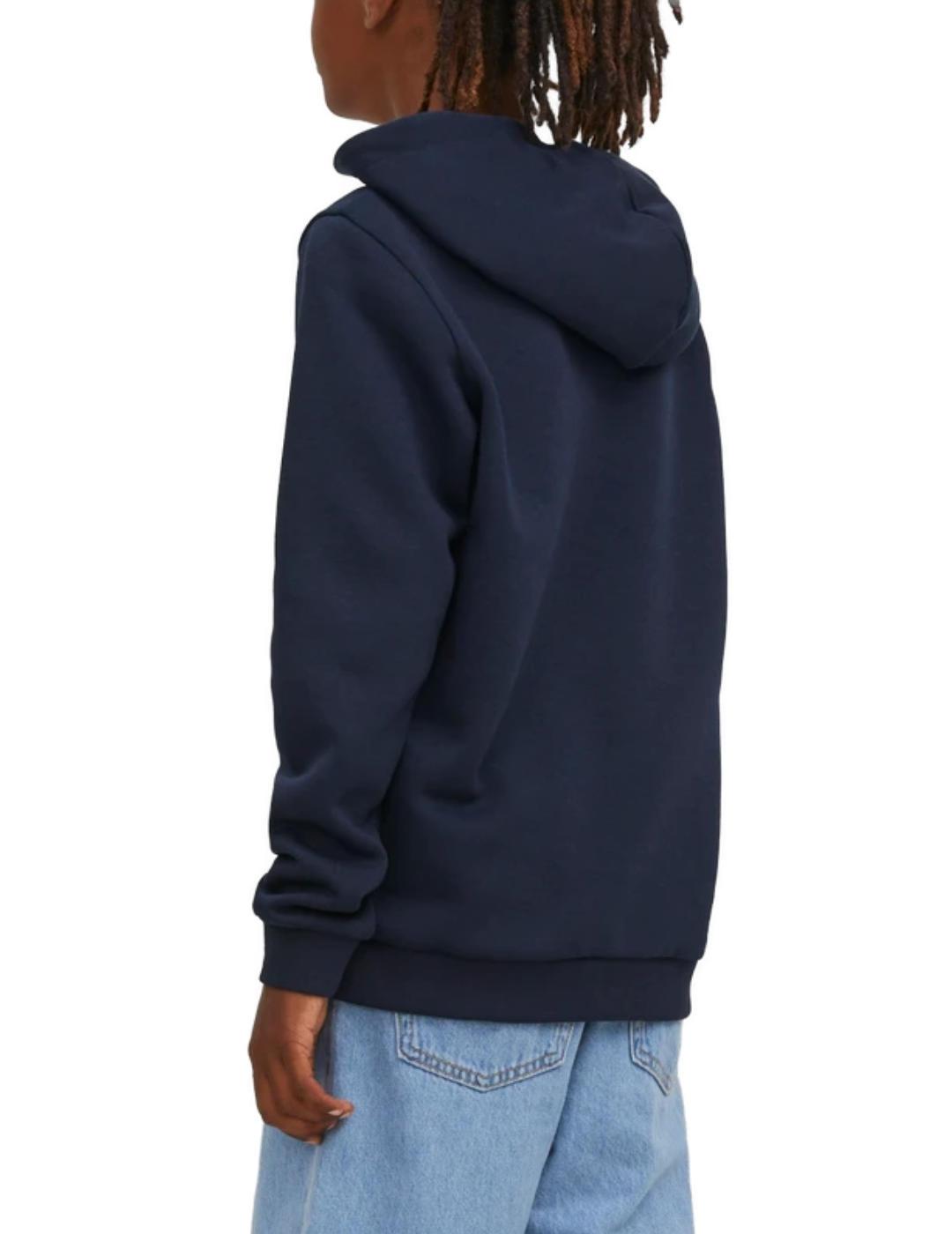 Sudadera Jack&Jones Junior Logan marino con capucha de niño