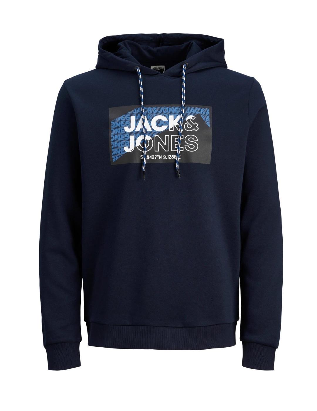 Sudadera Jack&Jones Junior Logan marino con capucha de niño