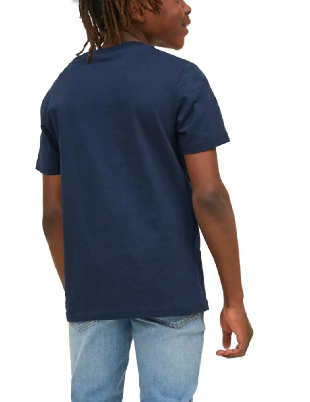 Camiseta Jack&Jones Junior Dust marino mnaga corta para niño