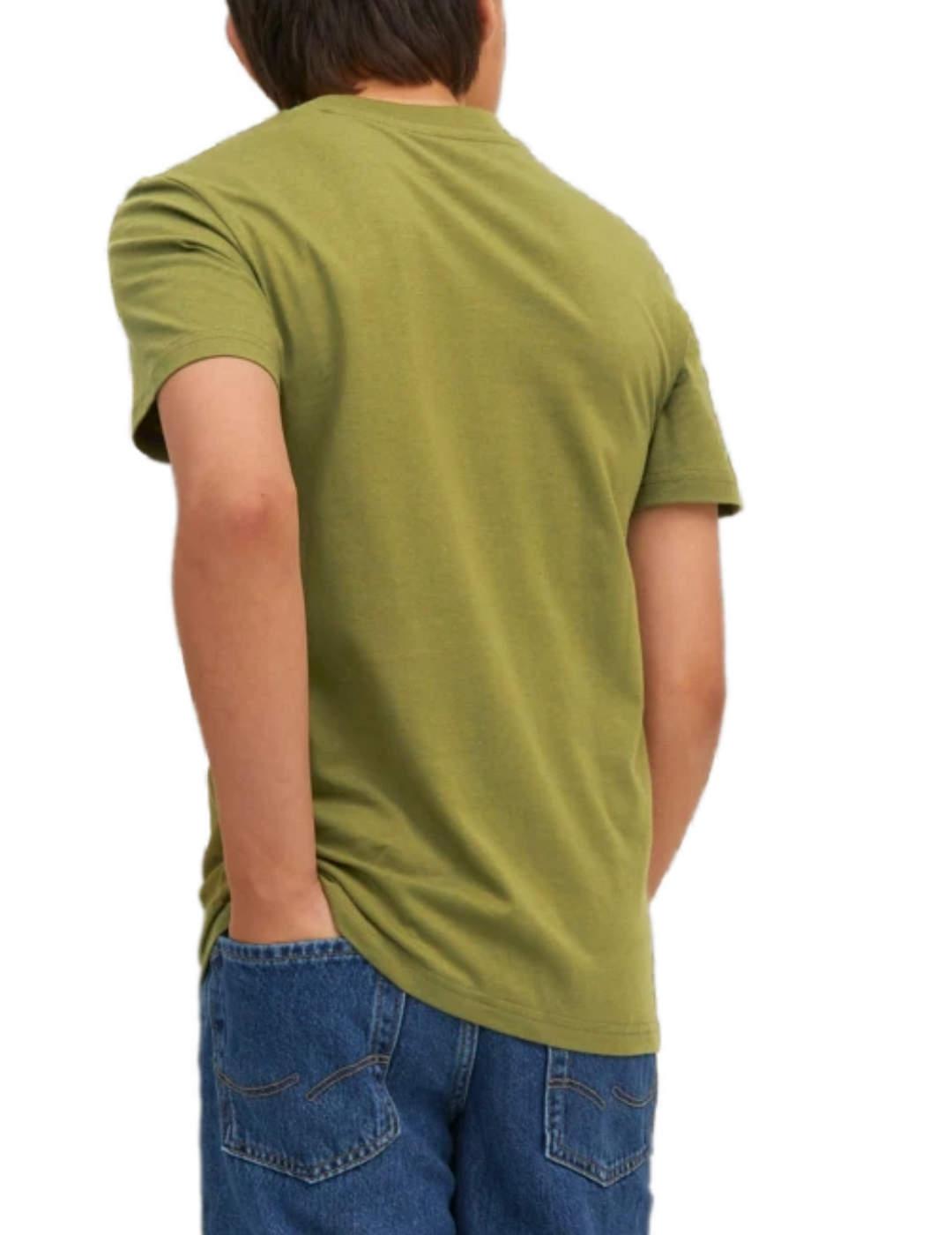 Camiseta Jack&Jones Junior Dust verde manga corta para niño