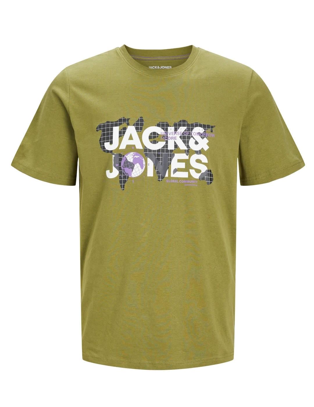 Camiseta Jack&Jones Junior Dust verde manga corta para niño