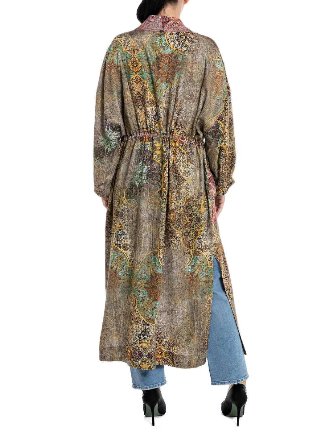 Vestido Kimono Replay estampado arabesco multicolor de mujer