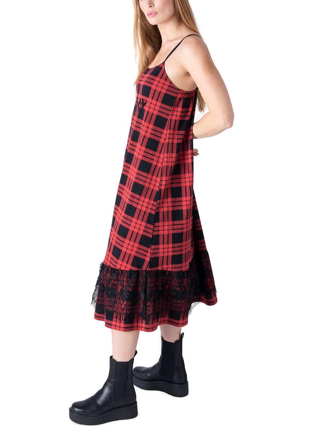 Vestido Animosa Destroy rojo cadros para mujer
