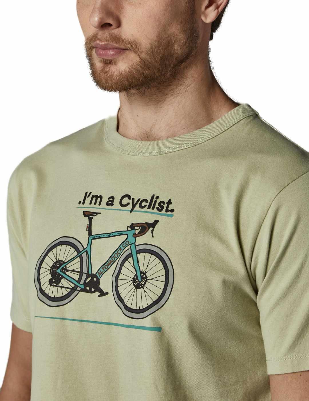 Camiseta Altonadock verde bicicleta manga corta para hombre
