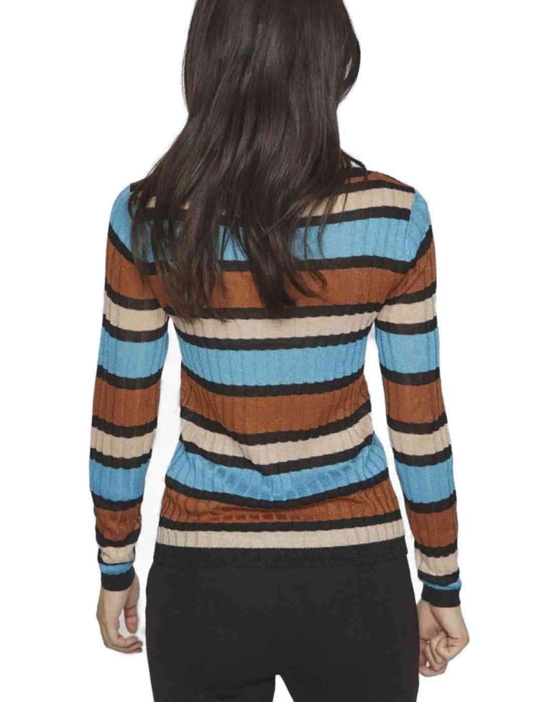 Jersey Vila Ember rayas azul ajustado para mujer